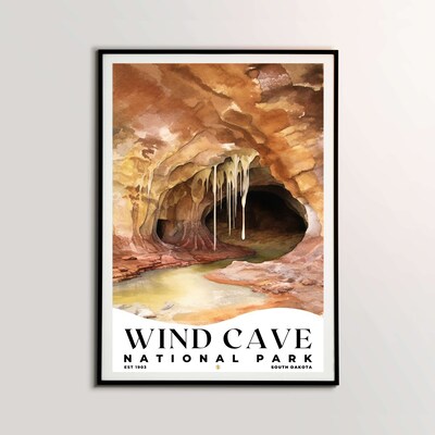 Wind Cave National Park Poster, Travel Art, Office Poster, Home Decor | S4 - image1
